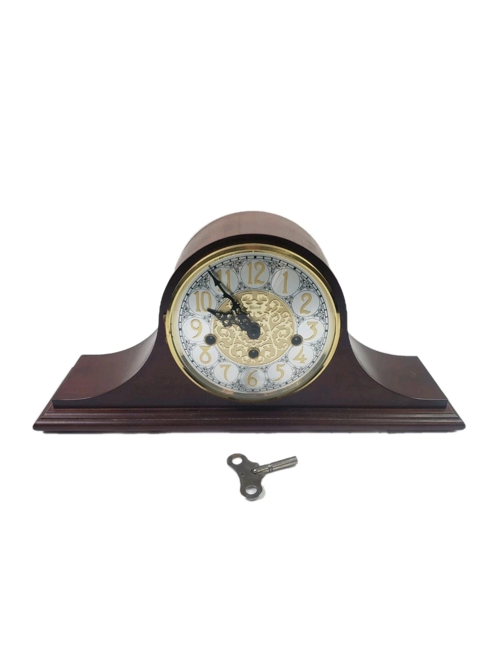 Franz Hermie Two Jewels Mantle Chime Clock With Key